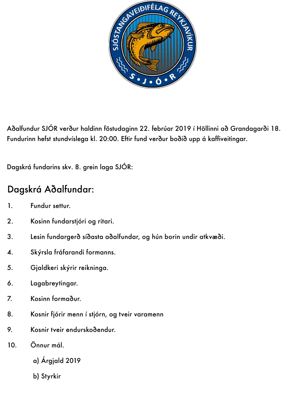 Fundarboð 2019